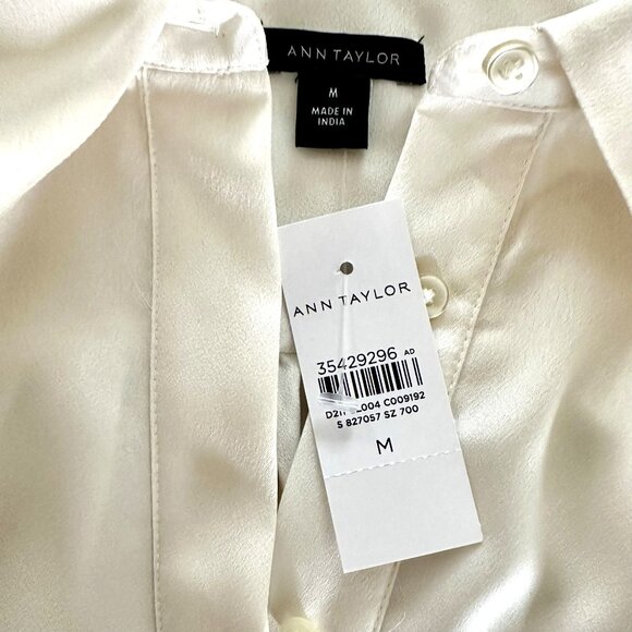 Ann Taylor | NWT Ivory Oversized Button Down Blouse Sz Medium - Picture 4 of 5